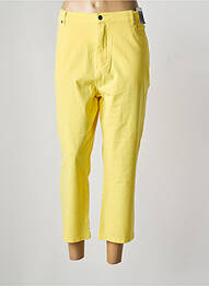Pantalon trei sferturi buzunare galben MARBLE femme