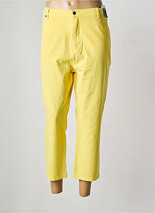 Pantalon trei sferturi buzunare galben MARBLE femme