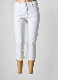 Pantalon trei sferturi buzunare alb MARBLE femme