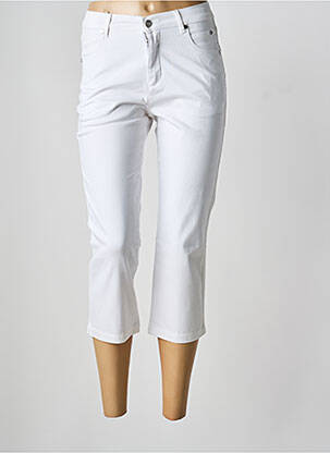 Pantalon trei sferturi buzunare alb MARBLE femme