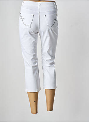 Pantalon trei sferturi buzunare alb MARBLE femeie