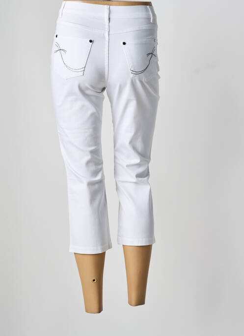 Pantalon trei sferturi alb MARBLE femeie