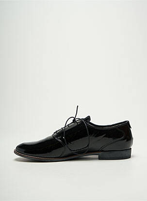 Derby-uri material neted toc plat până la 3 cm negru TBS femeie