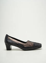 Pantofi cu toc țesătură satinată toc de 4 la 6 cm negru GEO-REINO femme