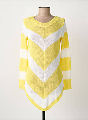 Pulover croială cambrată mâneci lungi galben MARBLE femme