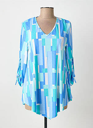 Tricou mâneci 3/4 mâneci 3/4 albastru MARBLE femme