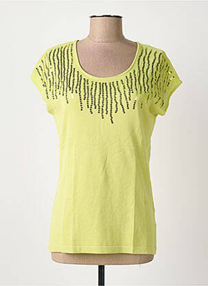 Tricou croială cambrată mâneci scurte verde MARBLE femeie