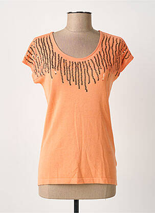 Tricou croială cambrată mâneci scurte portocaliu MARBLE femme