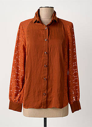 Cămașă croială dreaptă mâneci lungi maro MERI & ESCA femme