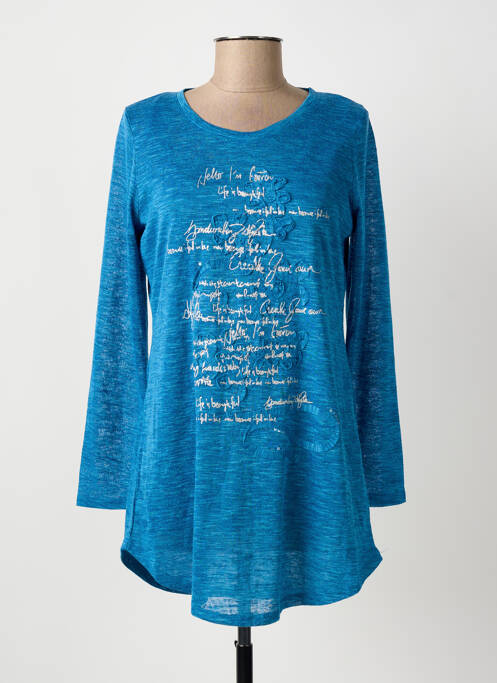 Tunică mâneci lungi albastru MARBLE femeie