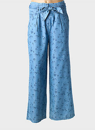 Pantalon larg țesătură poplin mărime normală albastru KING LOUIE femeie