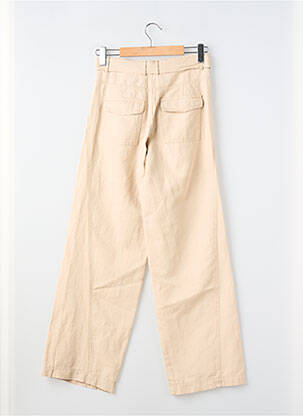 Pantalon drept țesătură poplin mărime normală bej BEAUMONT femeie