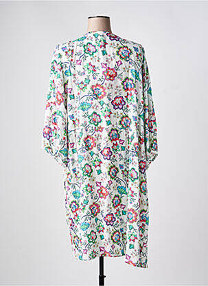 Rochie midi imprimeu floral mâneci 3/4 alb SENORETTA femeie