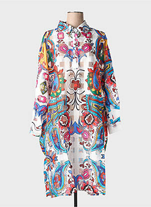 Rochie midi imprimeu floral mâneci lungi roz BUBBLEE femme