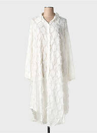 Rochie midi croială fluidă mâneci lungi alb BUBBLEE femeie