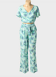 Set pantaloni buzunare verde ROSA FASHION femme