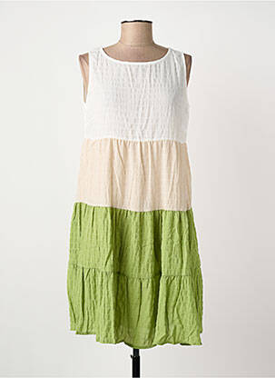 Rochie midi țesătură crep fără mâneci verde ROSA FASHION femme