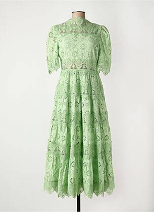 Rochie lungă mâneci scurte mâneci scurte verde F & P femeie