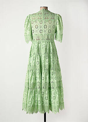 Rochie lungă mâneci scurte mâneci scurte verde F & P femeie