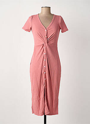 Rochie midi mâneci scurte mâneci scurte roz ROSA FASHION femeie