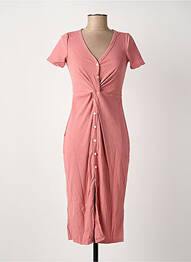 Rochie midi mâneci scurte mâneci scurte roz ROSA FASHION femeie