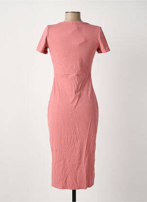 Rochie midi mâneci scurte mâneci scurte roz ROSA FASHION femeie