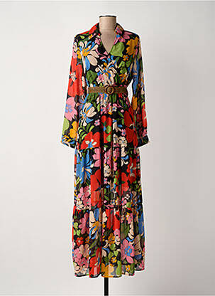 Rochie lungă mâneci lungi mâneci lungi negru ROSA FASHION femme