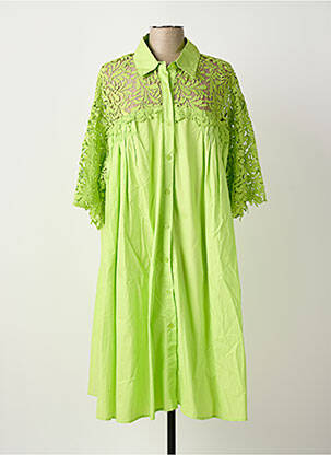 Rochie midi mâneci scurte mâneci scurte verde BUBBLEE femeie