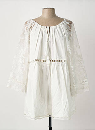 Tunică mâneci lungi alb BUBBLEE femeie