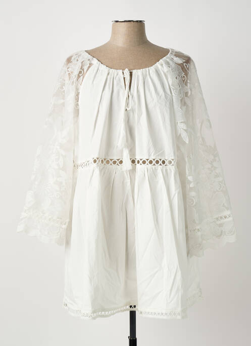 Tunică mâneci lungi alb BUBBLEE femeie