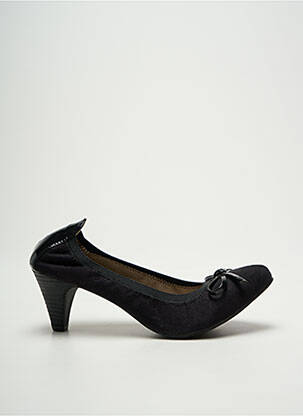 Pantofi cu toc material neted toc de 4 la 6 cm negru LPB femeie