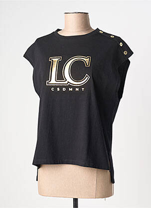 Tricou serigrafie mâneci scurte negru LOLA CASADEMUNT femeie