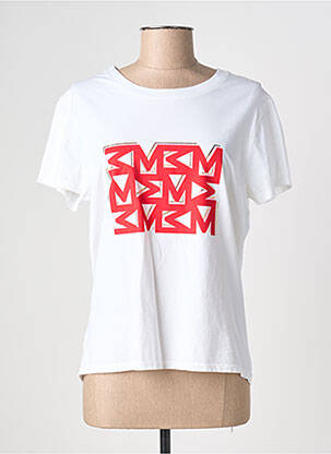 Tricou serigrafie mâneci scurte alb LOLA CASADEMUNT femeie