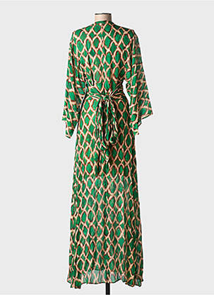 Rochie lungă imprimeu fantezie mâneci 3/4 verde LOLA CASADEMUNT femeie