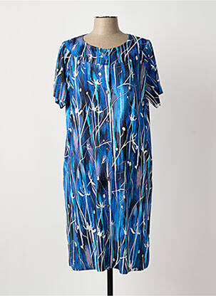 Rochie midi imprimeu fantezie mâneci scurte albastru MCM femeie