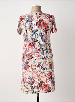 Rochie midi imprimeu fantezie mâneci scurte roz OMC femeie