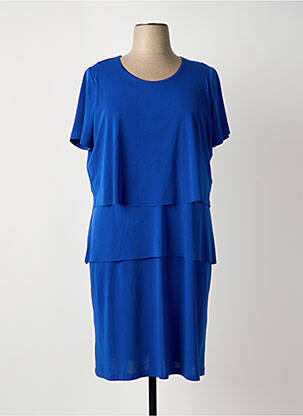 Rochie midi țesătură crep mâneci scurte albastru GREGORY PAT femeie