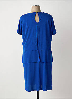 Rochie midi țesătură crep mâneci scurte albastru GREGORY PAT femeie