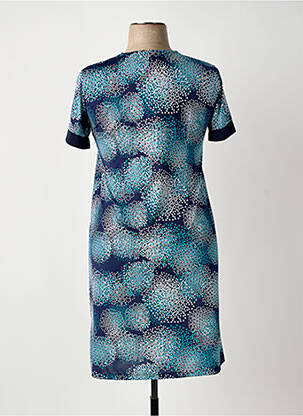 Rochie midi imprimeu fantezie mâneci scurte albastru OMC femeie