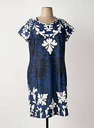 Rochie midi imprimeu fantezie mâneci scurte albastru GREGORY PAT femme