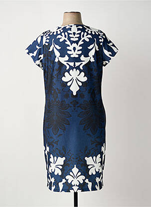 Rochie midi imprimeu fantezie mâneci scurte albastru GREGORY PAT femeie