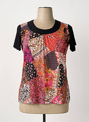Tricou imprimeu fantezie mâneci scurte negru OMC femeie