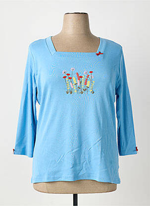 Tricou mâneci 3/4 mâneci 3/4 albastru I.ODENA femeie