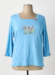 Tricou croială cambrată mâneci 3/4 albastru I.ODENA femme