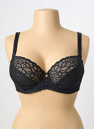 Sutien efect material satinat sutien cupe întregi cu decolteu înalt negru WACOAL femeie