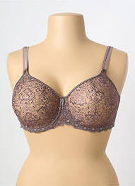 Sutien efect material satinat sutien cupe întregi cu decolteu înalt maro EMPREINTE femme