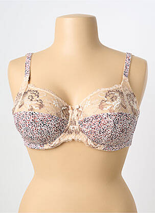 Sutien efect material satinat sutien cupe întregi cu decolteu înalt bej FANTASIE femeie
