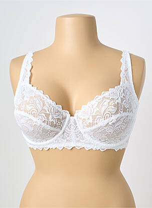 Sutien ușoară și transparentă sutien cupe întregi cu decolteu înalt alb WACOAL femme