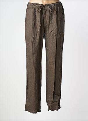 Pantalon drept talie elastică maro BARBARA LEBEK femeie