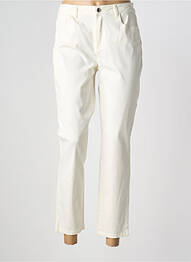 Pantalon 7/8 închidere cu fermoar sub clapetă cu nasturi alb ANANKE femme